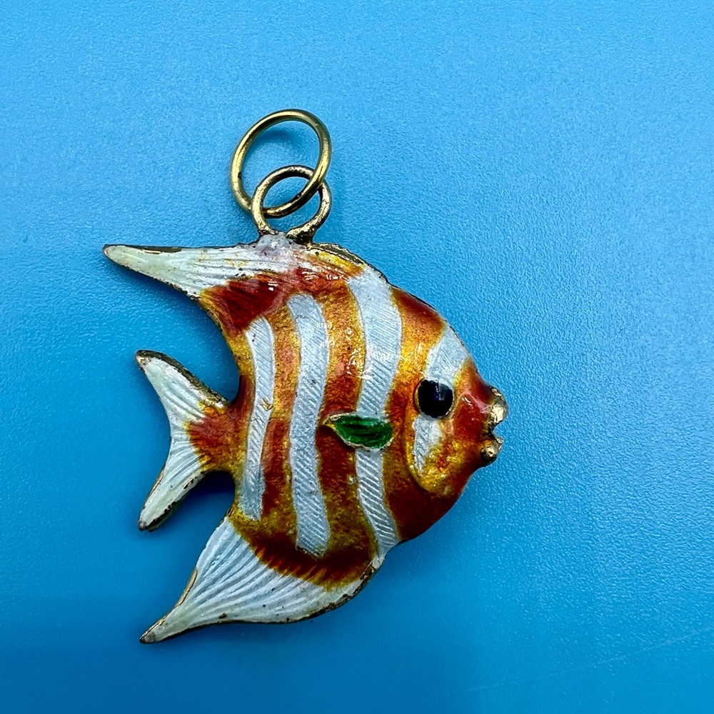 Enamel Striped Fish Pendant/Charm